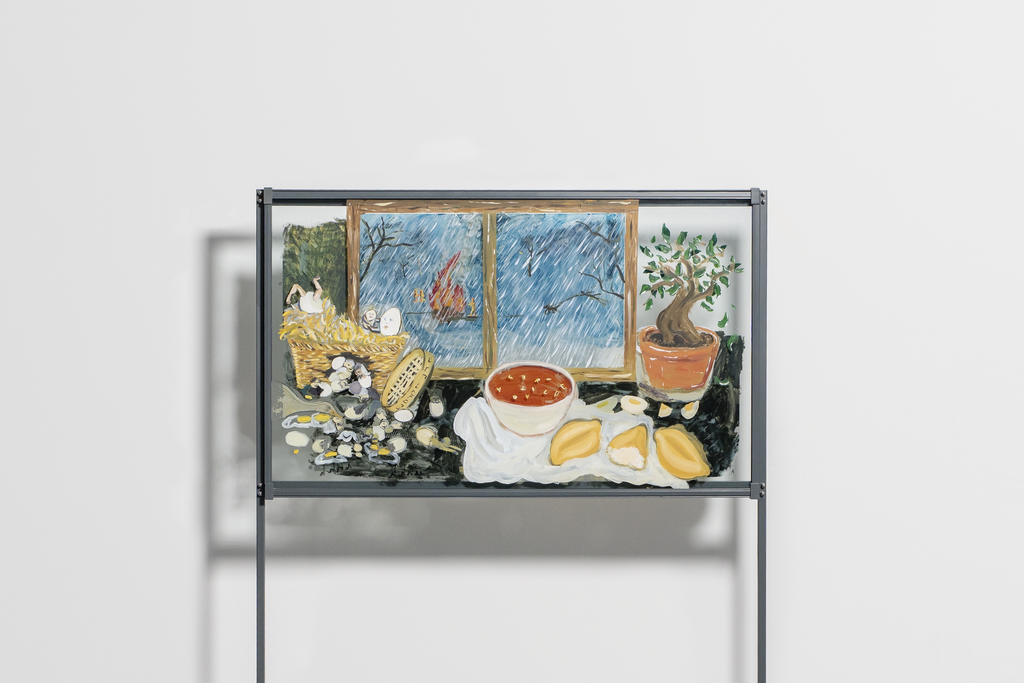 Winter, 2025, oil on glass, steel structure, 189x124x52cm📸 ©ArtWorks