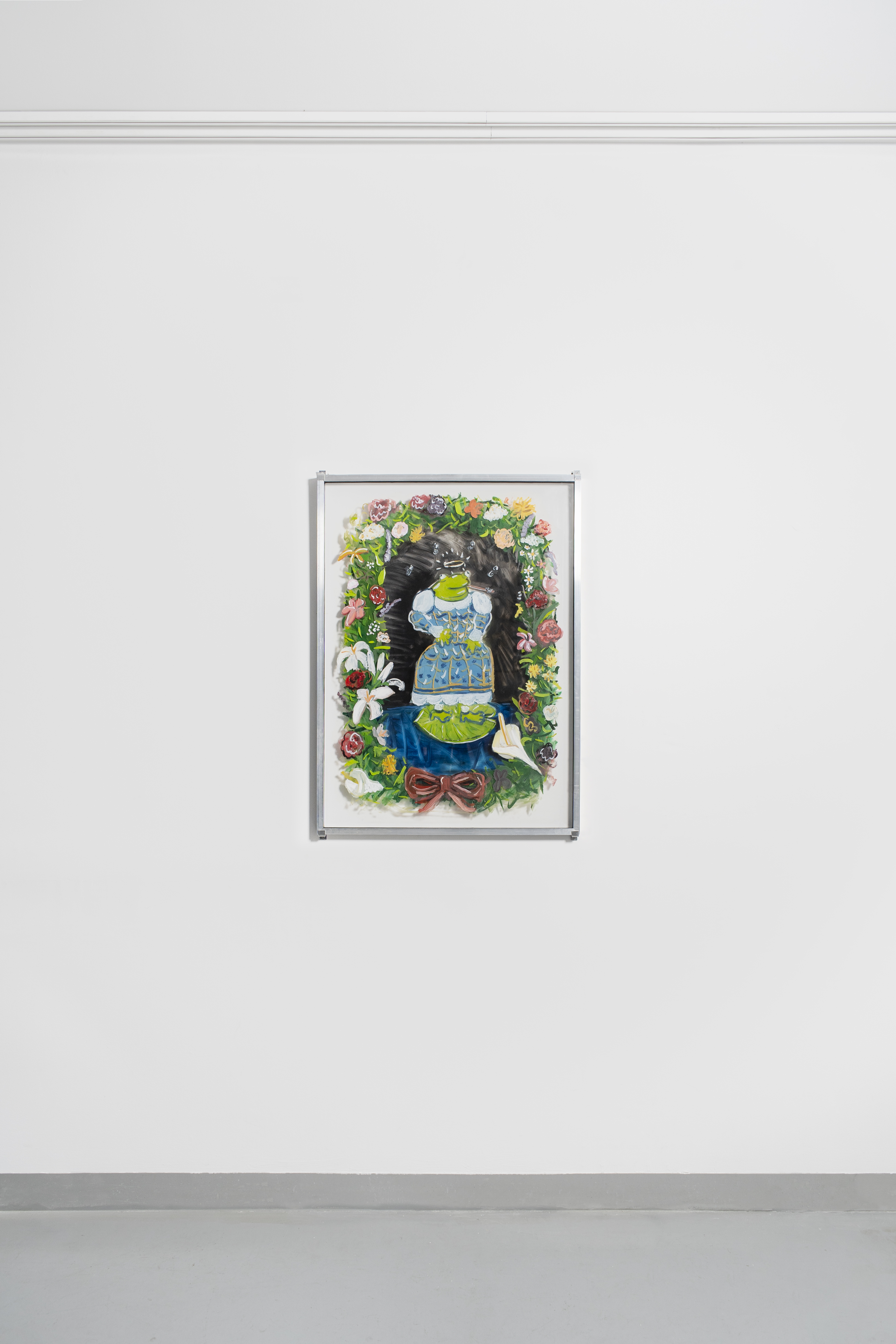 Frog Vanitas, 2025, oil on glass, aluminum frame, 90x110cm 📸 ©ArtWorks
